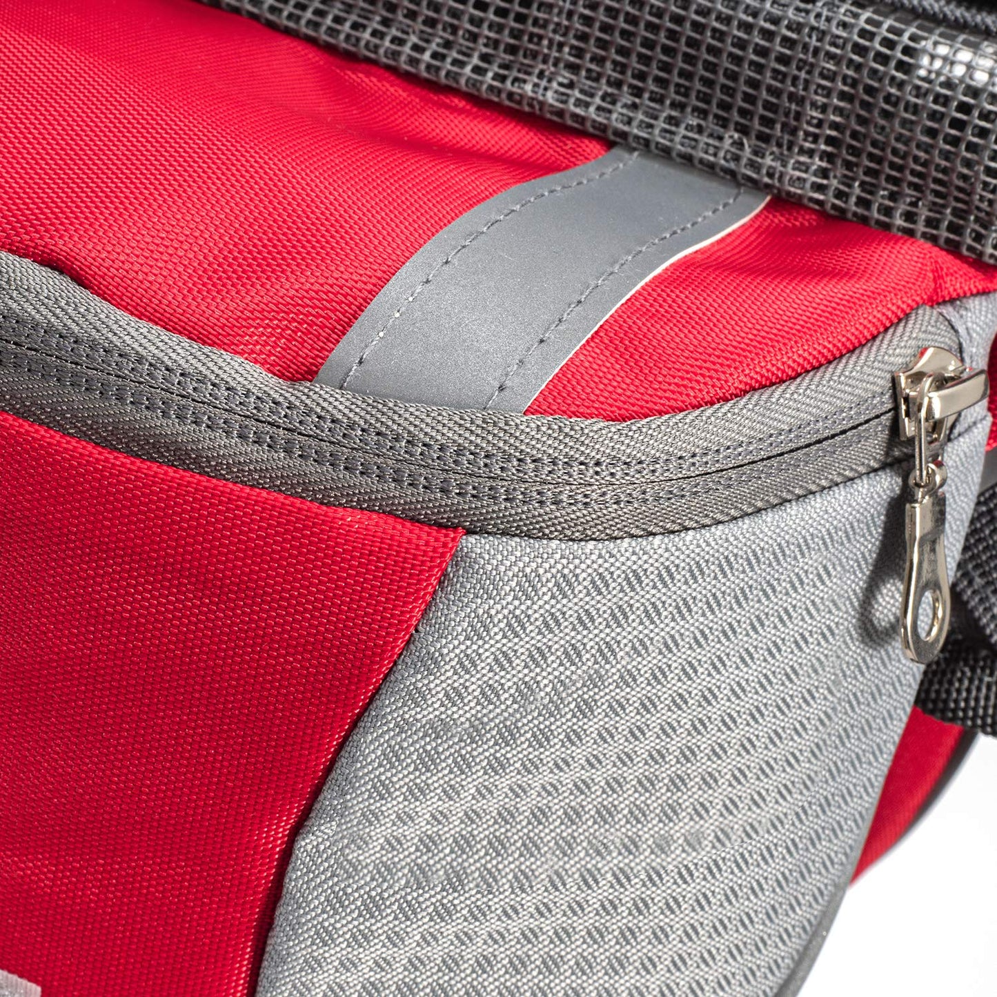 Sac dos chien rouge zip