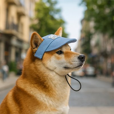 Casquette chienâ bleu denim moyen