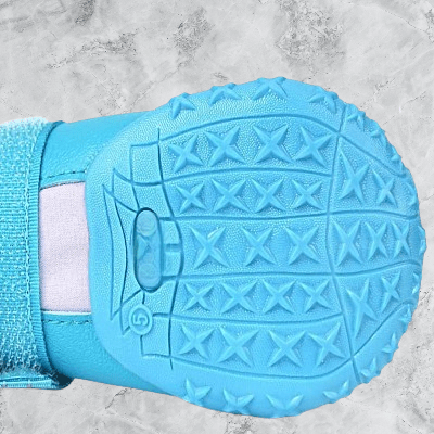 Vue de la semelle antiderapante des bottes secure pour chien 