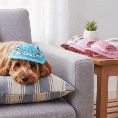 animation gif Casquette chien