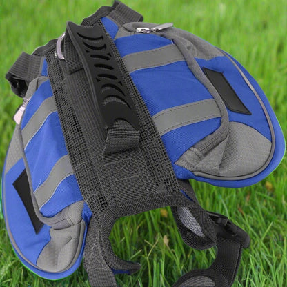 Sac dos chien rando bleu dessus