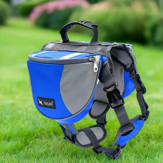 Sac dos chien rando bleu vu