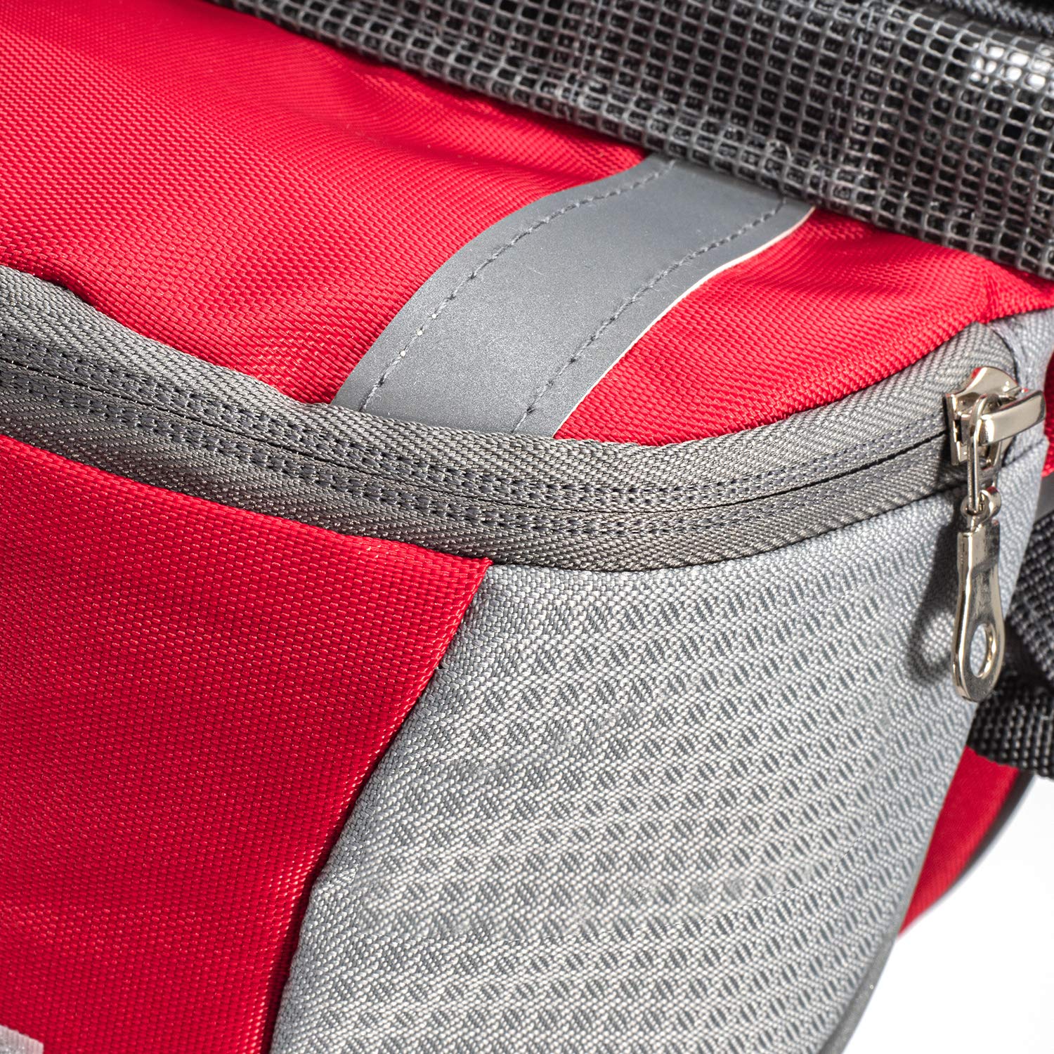 Sac dos chien rouge zip
