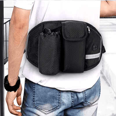 Sac taille randonnée chien noir