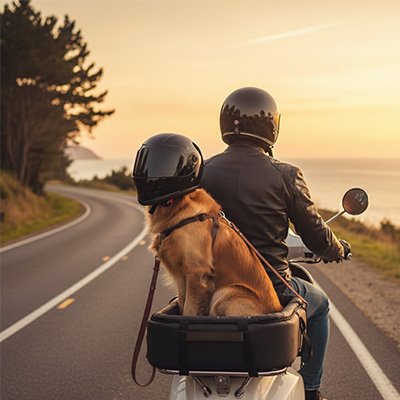 Casque moto pour chien moto zen panier moto