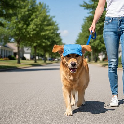 Casquette chien​ ChapoChic golden bleu