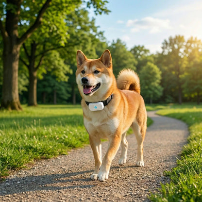 chien en ballade au parc