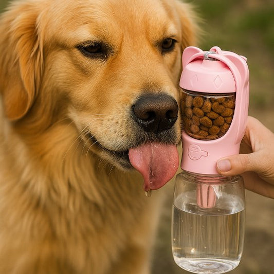 Gourde pour chien​ golden reservoir a croquette qui s'insere dans la coupelle