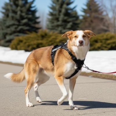 Harnais chien  Border promenade printaniere