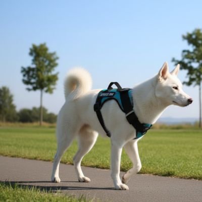 Harnais chien Labrasky Callie turquoise et noir