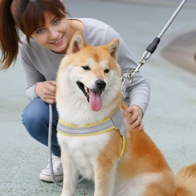 Harnais chien Tire-fort Shiba de couleur jaune