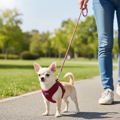 Harnais chiot petit chien rouge