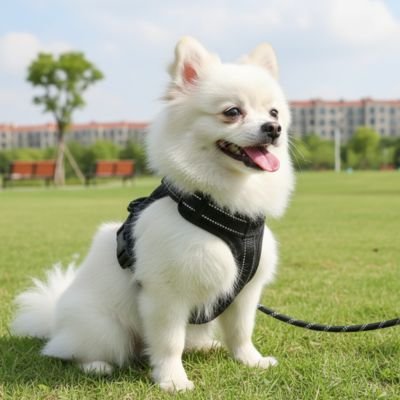 Harnais pour petit Chien Harnais-T pomeranien blanc couleur bleu