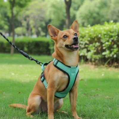 Harnais pour petit Chien Harnais-T pomeranien brun couleur vert