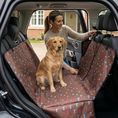 Housse voiture chien marron