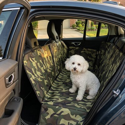 Housse voiture chien vert protection