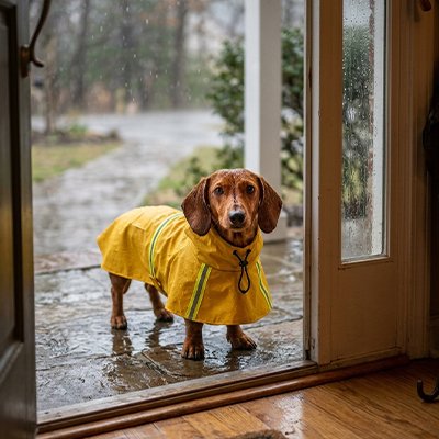 Imperméable pour chien​ dehors jaune