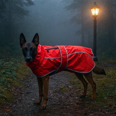 Impermeable pour chien​ jour de pluie couleur rouge