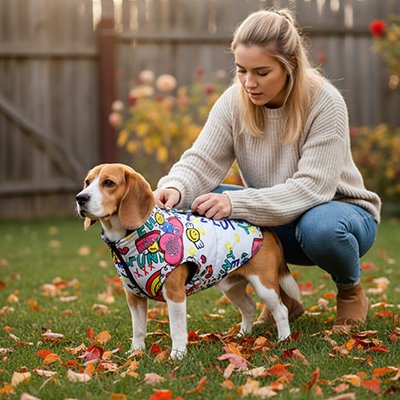 Imperméable pour chien​ pluie funky beagle