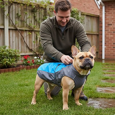 Imperméable pour grand chien Bull couleur bleu