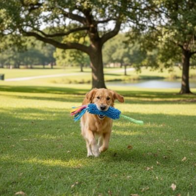 Jouet Chien MouMou jeu au parc