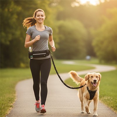 Laisse canicross joggeuse au parc