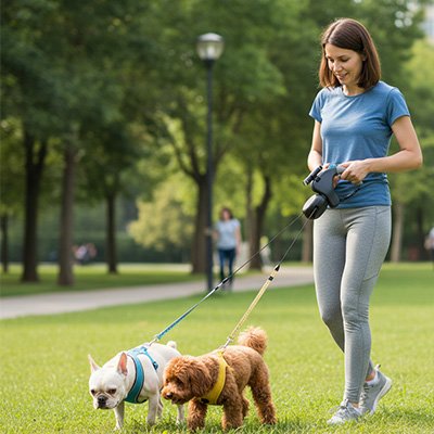 Laisse double pour Chien Body et Clyde urbaine