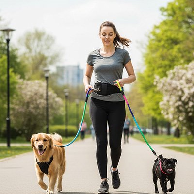 Laisse pour chien mains libre course duo chien