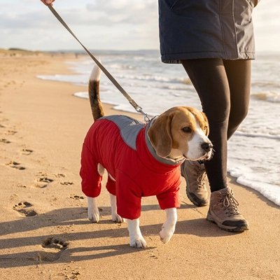 Manteau Chien Beagle manteau rouge