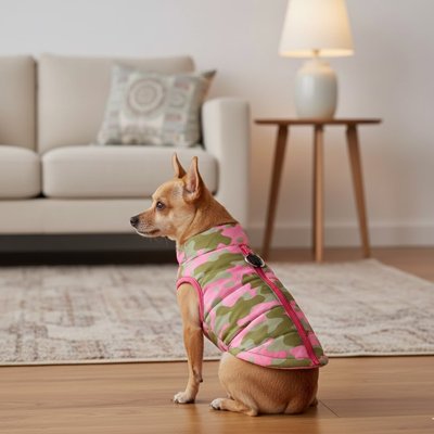 Manteau Chien mini army maison chihuahua rmanteau rose
