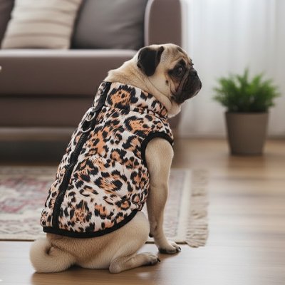 Manteau Chien mini army Carlin avec manteau léopard 