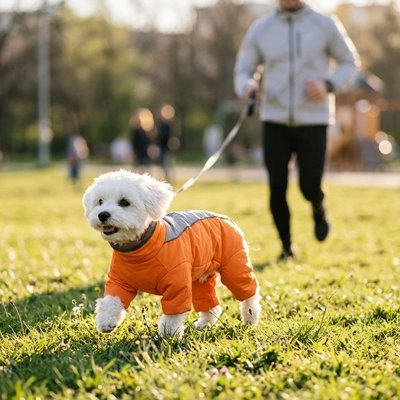 Manteau Chien petit chien au parc