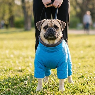 Manteau Chien pugh manteau bleu