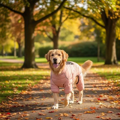 Manteau pour Chien avec pattes golden rose