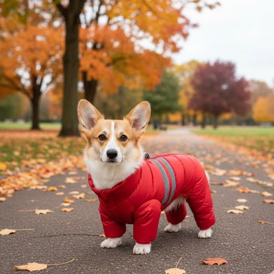 Manteau pour Chien Corgi rouge