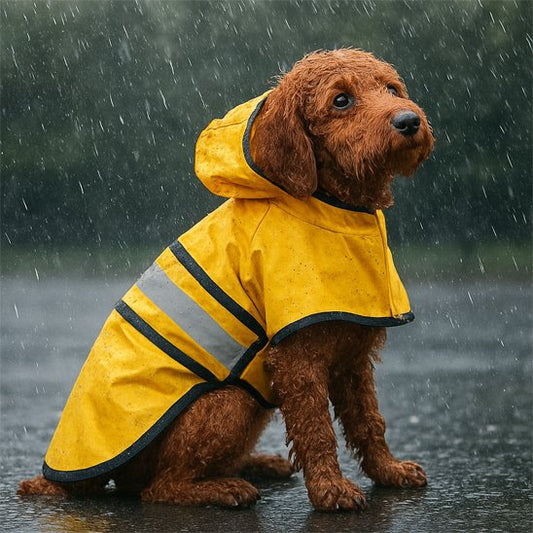 Manteau pour chien impermeable rayé jaune