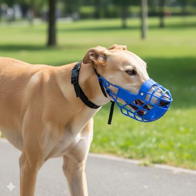 Museliere pour chien​  beau museau bleu