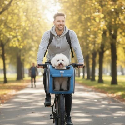 Panier à vélo pour Chien bleu