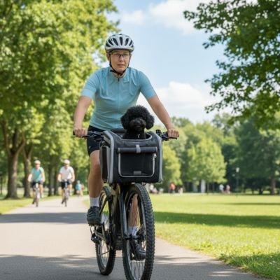 Panier à vélo pour Chien gris