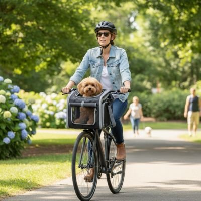 Panier à vélo pour Chien velo parc