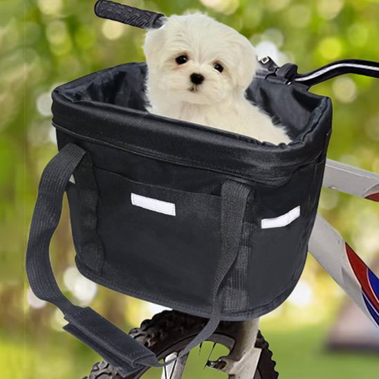 Panier velo chien chien blanc