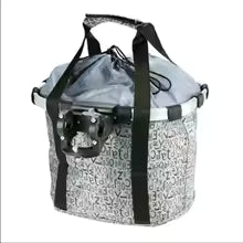 panier velo chien en gris