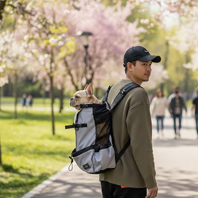 Sac à dos gris pour Chien petit chien 