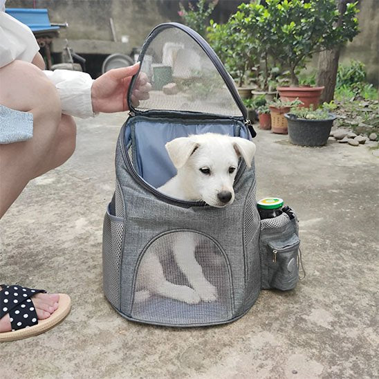 Sac à dos pour chien gris chiot