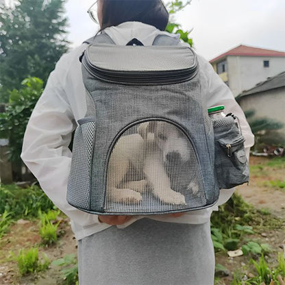 Sac à dos pour chien gris petit chien