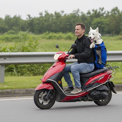 Sac à dos pour Chien moyen en moto 