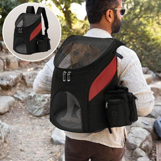 Sac à dos pour chien noir rouge produit