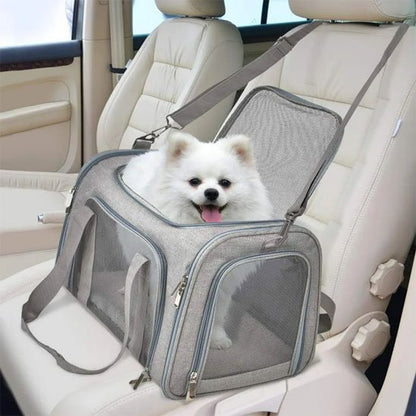 sac de transport chien gris