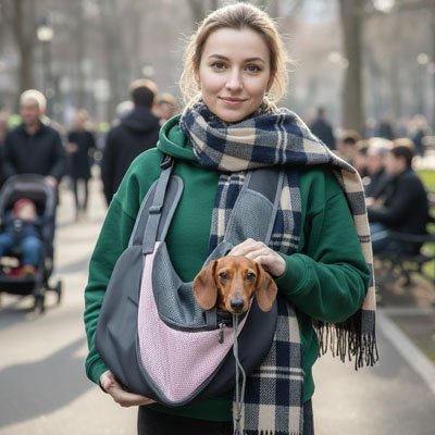 Sac de transport pour Chien femme gris rose