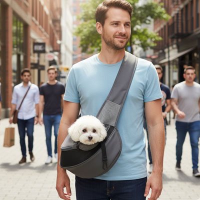 Sac de transport pour Chien homme gris noir